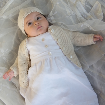 Knitted christening set